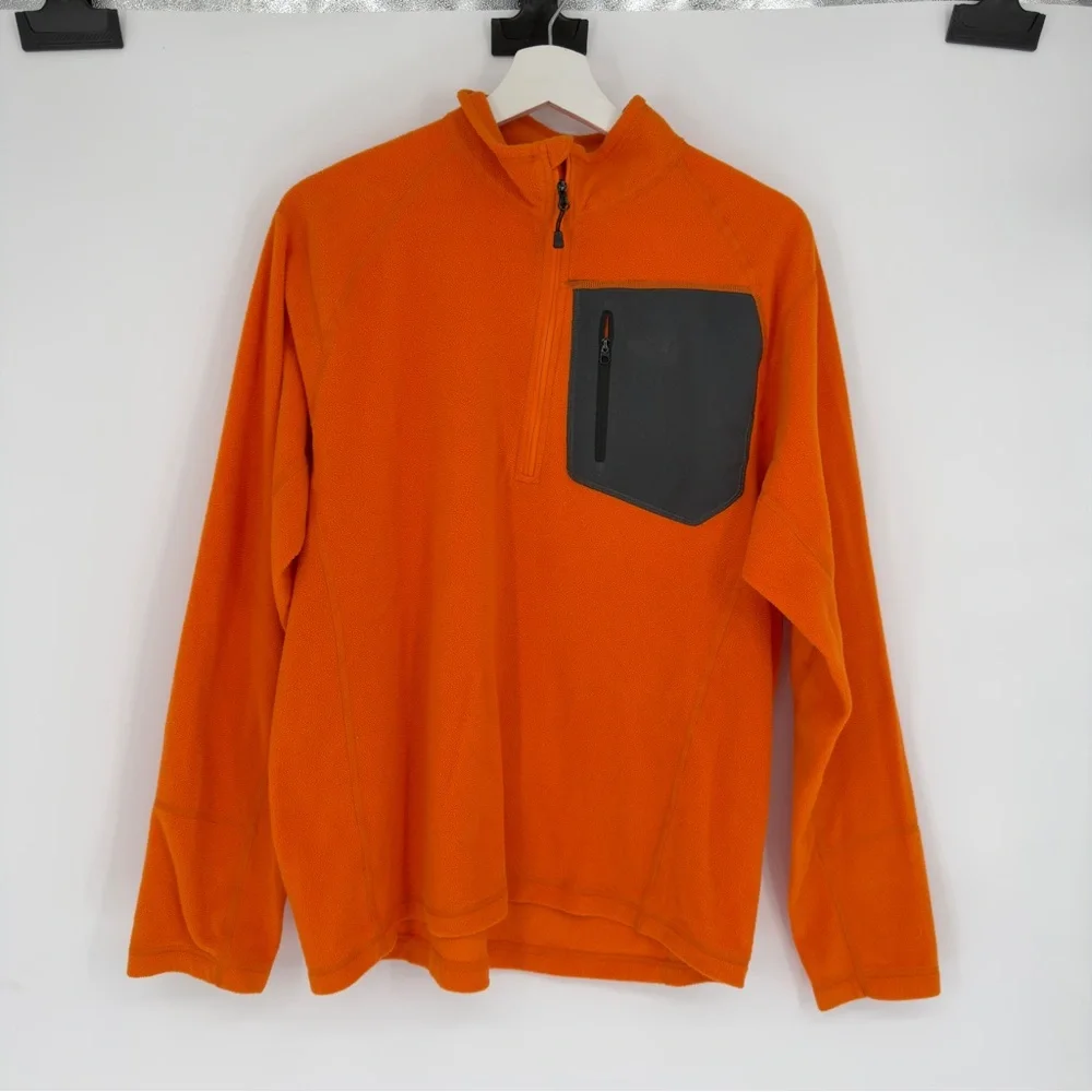 The North Face Orange 1/2 Zip Fleece Base Layer Jacket Medium Mens